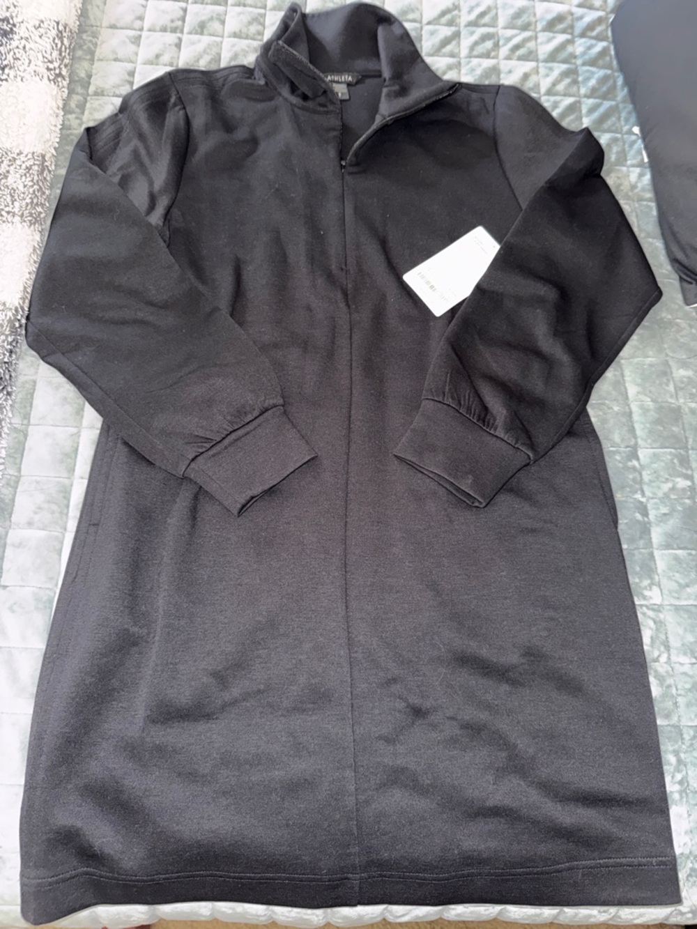 Athleta Allure Size Small Black Quarter Zip Dress Black NWT